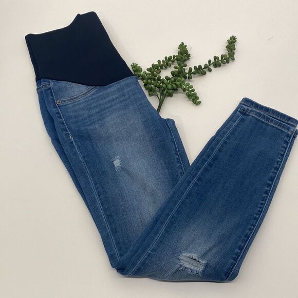 Lila Ryan‎ Prescott Distressed Skinny Maternity Jeans Stretchy 27 - Picture 1 of 11